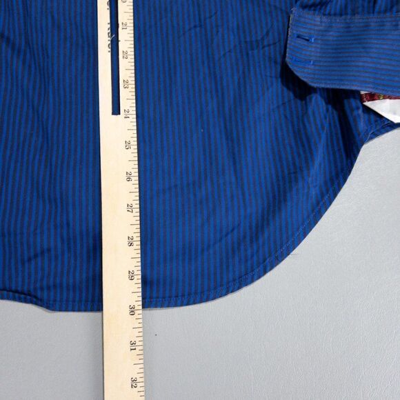 Robert Graham Shirt Mens Medium Tailored Fit Flip Contrast Cuff Button Front - Picture 9 of 13